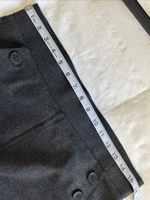 Betabrand Dark Heather Gray Pants with Front Button Accents Size Large Petite thumbnail 4