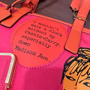Coach Cashin-Carry Bright Orange Leather Tag Tote Bag thumbnail 3