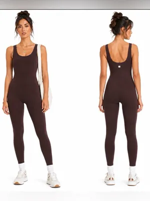 Vuori Chocolate Brown Tank One-Piece Bodysuit thumbnail 2