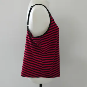 Hot Topic Red & Black Striped Crisscross Strap Pentagram Patch Tank Top Size XL thumbnail 4
