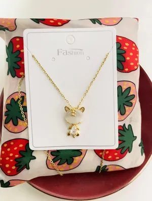 18K Gold Plated Tiger Shape Necklace thumbnail 6