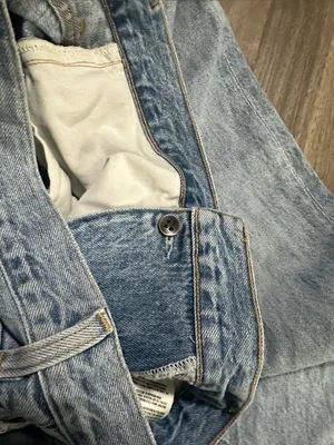 AGOLDE Criss Cross High Rise Jeans 100% Cotton Straight Leg Vintage Blue. thumbnail 12