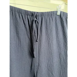 Analogy Textured‎ Crinkle Crop Pants Womens Size XL Navy Blue Lagenlook Clean thumbnail 4