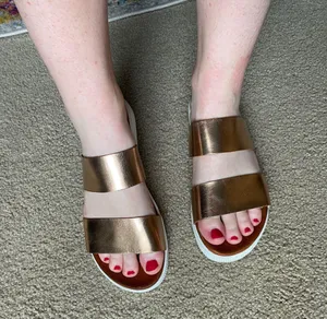 Rose Gold Metallic Platform Sandals thumbnail 3
