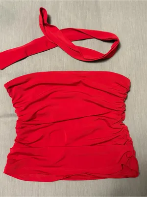 Women's Scarf Tube Top - Wild Fable Brand Target, Red, Small, Tank Top W/ Tie thumbnail 4