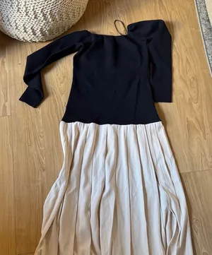 Meshki Black and Cream Long Sleeve Dress thumbnail 1