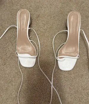 White Strappy Square-Toe Women’s Heels from Princess Polly thumbnail 1