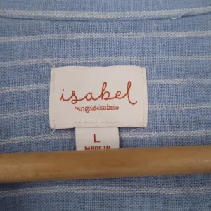 Isabel by Ingrid & Isabel Blue White Striped Linen Blend Maternity Tunic Large thumbnail 2