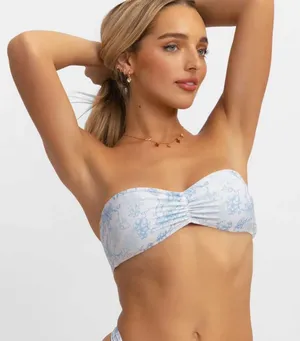 Blackbough Swim Nadia Scrunched Bandeau Top‎ in Azure Dove thumbnail 1