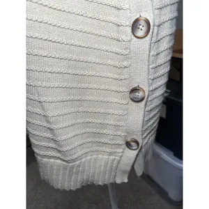 Chico's Beige Taupe Cotton Linen Sweater Vest 3 XL Side Button Layers‎ Preppy thumbnail 4