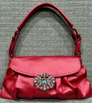 Red Jeweled Fashionable Handbag thumbnail 1