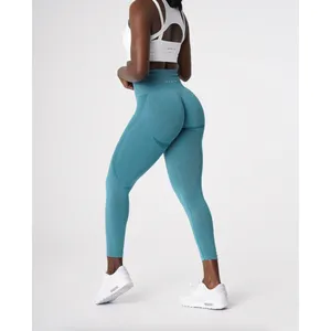 NVGTN Teal Contour Seamless Leggings Athleisure Gym High Waist Size Medium‎ thumbnail 2