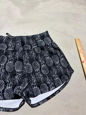 Love fitness Women's Black Pineapple Print Athletic Shorts medium thumbnail 4
