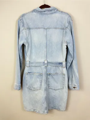 Etica Aurora Moto Denim Mini Dress Size Large‎ thumbnail 8