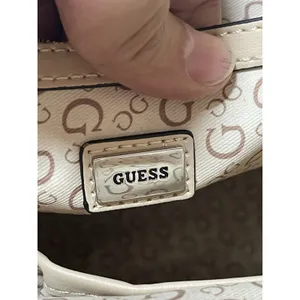 GUESS Gray/Black Logo Print Satchel Top Handle Bag Zip w/ Detachable Strap thumbnail 8