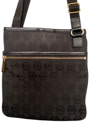 Michael Kors Black and Gold Messenger Bag thumbnail 1