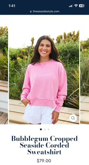 Seaside Corded Cropped Sweatshirt thumbnail 5