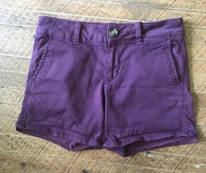 American Eagle midi stretch maroon shorts thumbnail 1