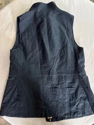 Peter Millar Navy Blue Women’s Linen Blend Sleeveless Golf Jacket Vest EUC Med thumbnail 8