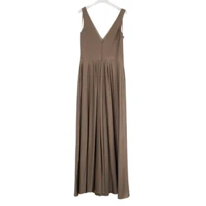 Allure Bridesmaids Mocha Long V-Neck Bridesmaid Gown Formal Dress Size 10 thumbnail 4