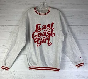 Barstool Sports East Coast Girl Champion Sweatshirt small Reverse Weave Crewneck thumbnail 1
