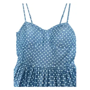 American Rag Co. Blue with white Polka Dots Corset Mini Dress size Medium thumbnail 3