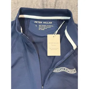 NWT Peter Millar Quarter Zip Pullover Womens Navy American Express UPF 50+ Large thumbnail 4
