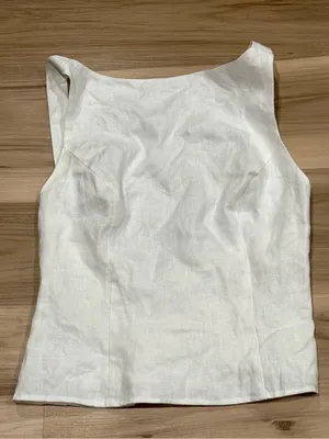 NEW Reformation Marleigh Linen White Top Women’s 4 thumbnail 3