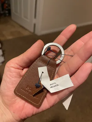 Ralph Lauren Polo Key Chain Fob Brown Multi Leather Embroidered NWT thumbnail 5
