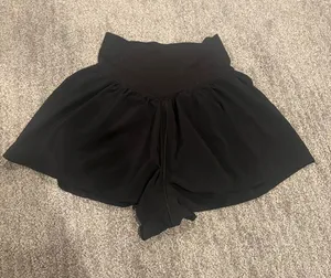 aerie Black Active Skort with Built-In Shorts thumbnail 1