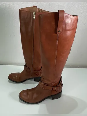 Franco Fortini Campbell Brown Leather Tall Riding Boots Knee High Women's 5.5 M thumbnail 1