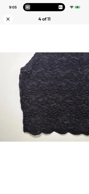 Free People Intimately Graphite Floral Lace Crop Top Keyhole Back Sleeveless S thumbnail 4