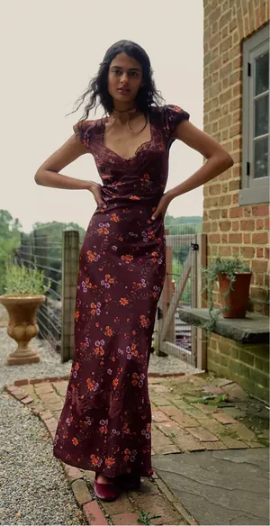 NEW Free People Butterfly Babe Cutout Maxi Dress Size Small thumbnail 1