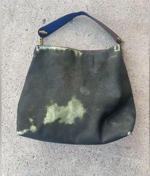 Tory Burch Calf Hair Shoulder Bag Colorblock Purple Green thumbnail 8