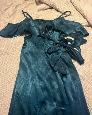 Lulus Green Satin Maxi Dress thumbnail 2