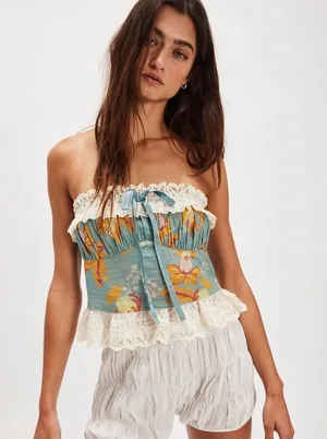 Free People Dolly Tube Top- Size Large thumbnail 1