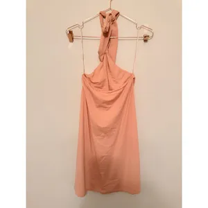 Susana Monaco Mini Dress Women S Peach Twisted Halter Neck Jersey‎ Summer A-Line thumbnail 3