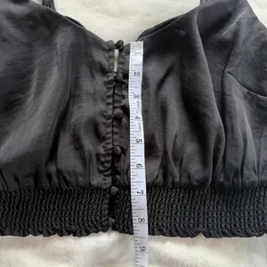 Free People Intimately You Honey Black Satin Crop Top Size Small Boho Indie thumbnail 9
