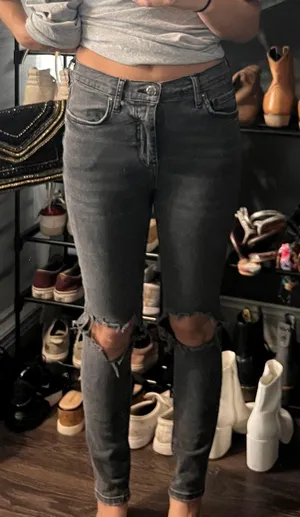 Free People Black Wash Jeans thumbnail 1