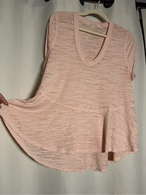 We The Free Slub Knit Peplum Sleeveless Top in Light Pink Size Small thumbnail 5