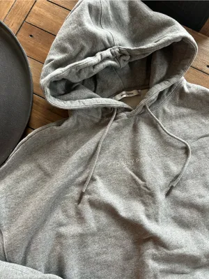 Daily Paper Horhine Rhinestone Logo Cotton Oversized Gray Hoodie XS thumbnail 7