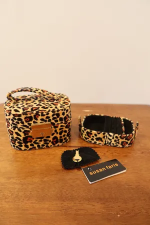 Susan Faris Animal Print Faux Fur Mirror Jewelry Case thumbnail 5