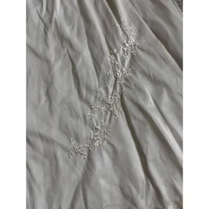 Vintage 80s Half Slip Skirt Medium Ivory Lace Floral Embroidered Lingerie Retro thumbnail 3