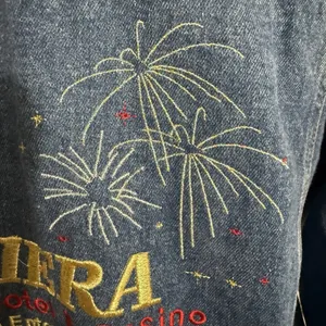 Vintage 90s Riviera Blue Denim jean Jacket with embroidery thumbnail 6