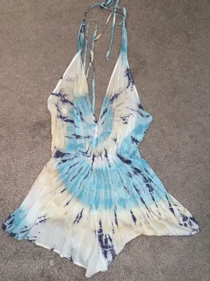 Planet Blue Tie Dye Deep V Romper thumbnail 1