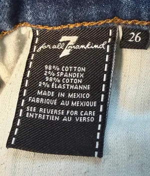 7 For All Mankind "Always Change" Embroidered Jeans Size 26 Medium Wash Straight Leg Y2K thumbnail 5