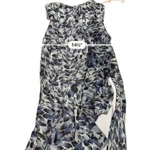 RTR Katie May Baby Cakes Off White & Blue Printed Strapless‎ Maxi Dress Sz S thumbnail 15