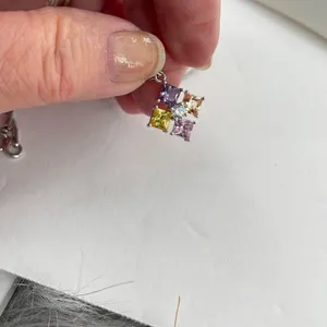 Boutique Sterling silver CZ pendant necklace. thumbnail 5