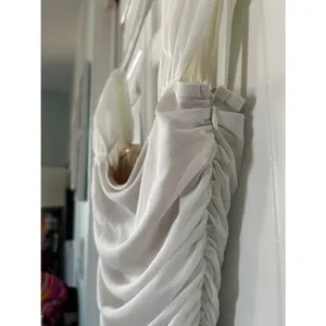 Elliatt BodyCon Ivory Ruched Draped Midi Dress size S thumbnail 3