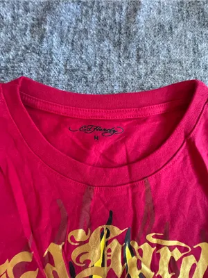 Ed Hardy Red Tee with Leopard and Flame Graphic thumbnail 8